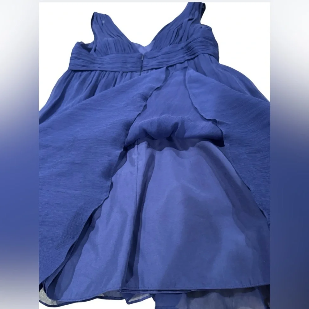 J. Crew Ava Dress in Silk Chiffon Dark Cove Blue Size 12 P